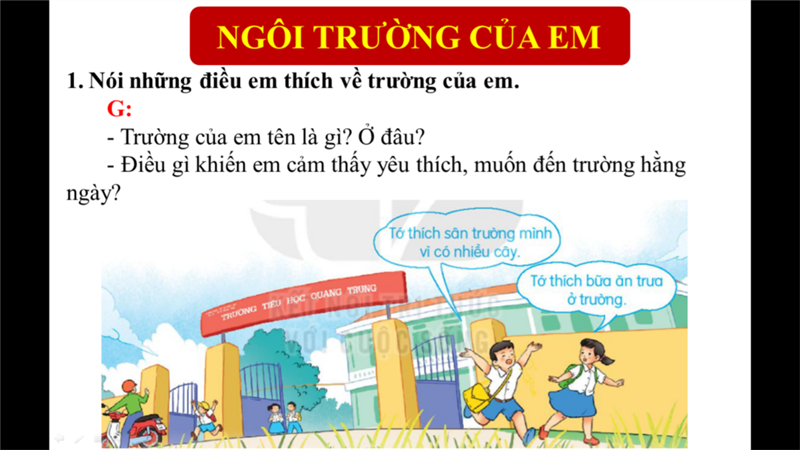 Bài giảng: Nói và nghe  Ngôi trường của em 